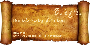 Benkóczky Árkos névjegykártya